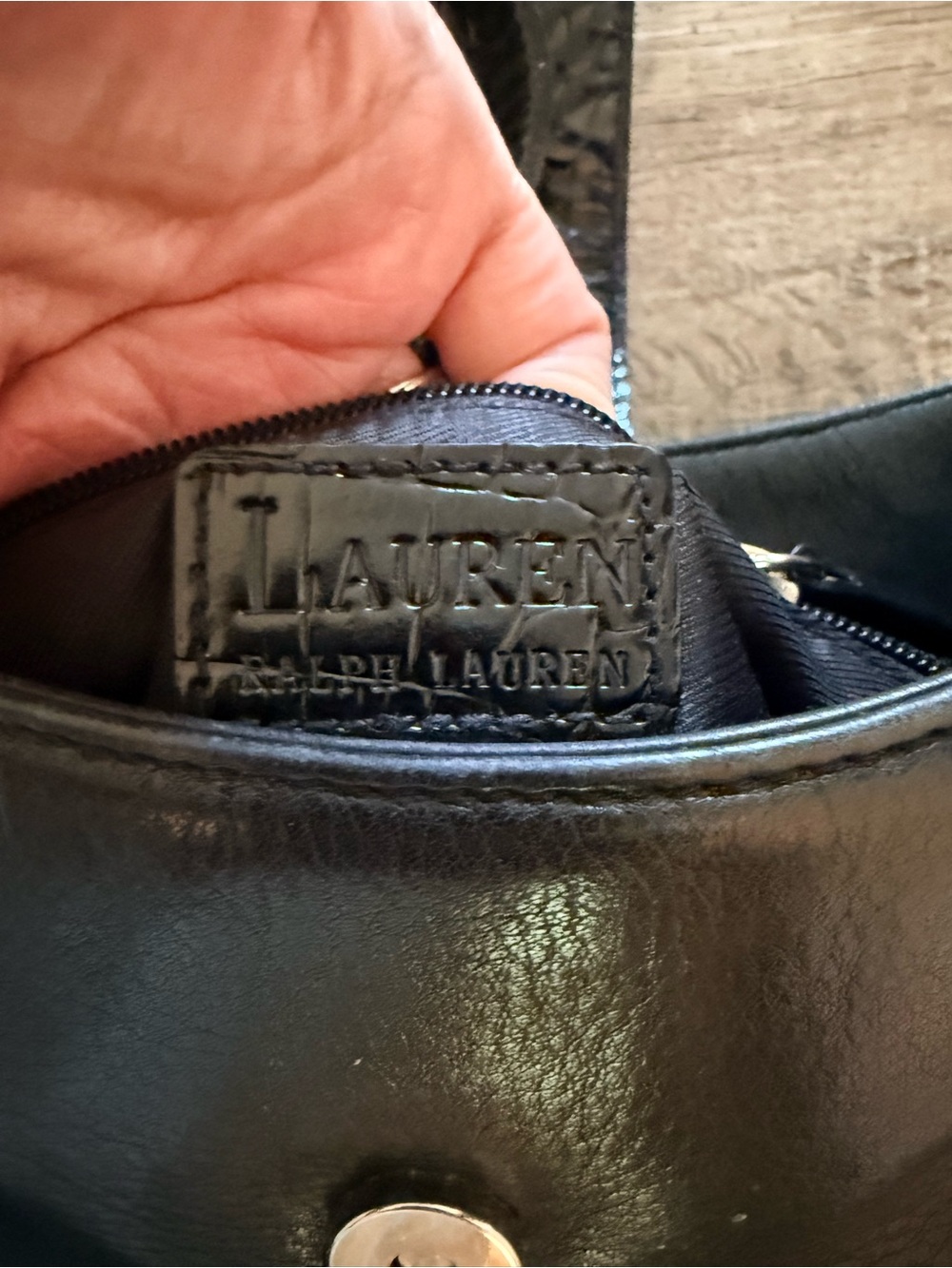 Vintage Ralph Lauren Black Leather Shoulder Bag - Picture 8 of 11